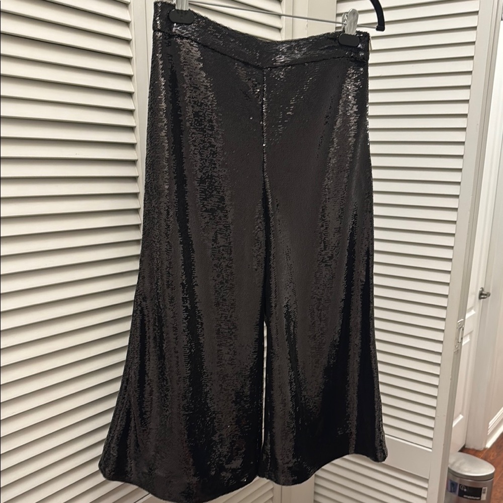 Maje Black Sequin Flare Pants